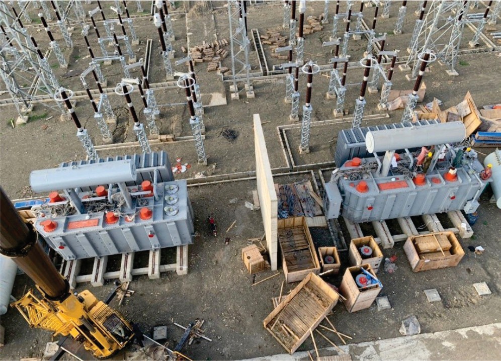 Construction in progress at the 220-132 kV Zhob Substation